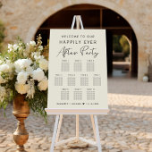 Glücklicherweise immer nach 10 Tischen Hochzeitsta Poster