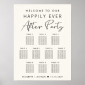 Glücklicherweise immer nach 10 Tischen Hochzeitsta Poster (Vorne)