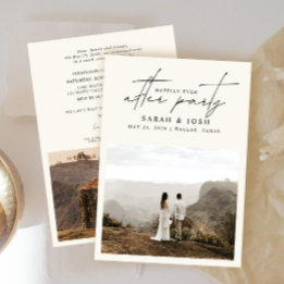 Glücklicherweise immer nach 2 Fotos Creme Hochzeit Ankündigung