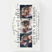 Glücklicherweise immer nach 3 Fotos Elegante Hochz Banner (Vertikal)