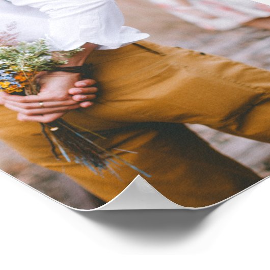 Glücklicherweise immer nach 6 Foto Collage Hochzei Poster (Ecke)