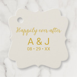 Glücklicherweise immer nach Alabaster Gold Wedding Geschenkanhänger