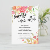 Glücklicherweise immer nach Boho Blume Hochzeit Em Einladung (Stehend Vorderseite)