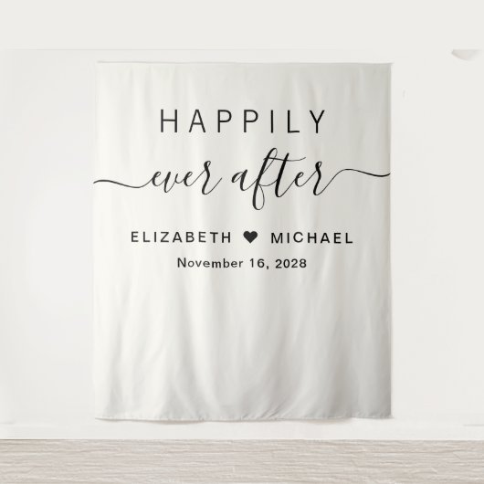 Glücklicherweise immer nach Cream Wedding Empfang Wandteppich (Vorderseite)