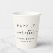 Glücklicherweise immer nach Cream Wedding Pappbecher (Vorderseite)