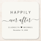 Glücklicherweise immer nach Cream Wedding Rechteckiger Pappuntersetzer (Vorderseite)