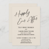 Glücklicherweise immer nach Creme Elegantes Hochze Einladung (Vorne/Hinten)