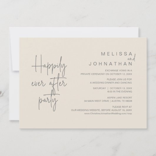 Glücklicherweise immer nach dem Abendessen, Hochze Einladung (Vorderseite)