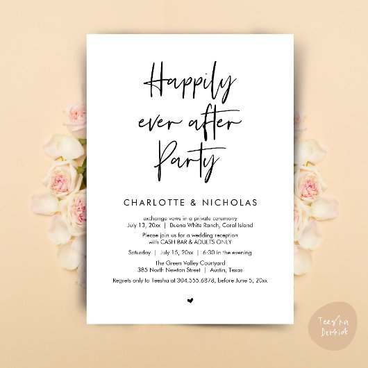 Glücklicherweise immer nach dem Abendessen Hochzei Einladung