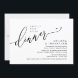 Glücklicherweise immer nach dem Abendessen Hochzei Einladung<br><div class="desc">Markieren Sie den Anfang Ihres Lebens mit Eleganz mit unserer zeitgenössischen Schwarz-Weiß-Theme Hochzeitsfeier Einladungskarte "Happily Ever After Dinner". Diese Einladung eignet sich perfekt für Paare, die ihren fröhlichen Anlass ausdehnen und mit einem Hauch von Verspieltheit die Bühne für eine unvergessliche Veranstaltung geben. Das zeitlose Design des Drehbuchs verleiht Ihren Festlichkeiten...</div>