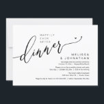 Glücklicherweise immer nach dem Abendessen Hochzei Einladung<br><div class="desc">Markieren Sie den Anfang Ihres Lebens mit Eleganz mit unserer zeitgenössischen Schwarz-Weiß-Theme Hochzeitsfeier Einladungskarte "Happily Ever After Dinner". Diese Einladung eignet sich perfekt für Paare, die ihren fröhlichen Anlass ausdehnen und mit einem Hauch von Verspieltheit die Bühne für eine unvergessliche Veranstaltung geben. Das zeitlose Design des Drehbuchs verleiht Ihren Festlichkeiten...</div>