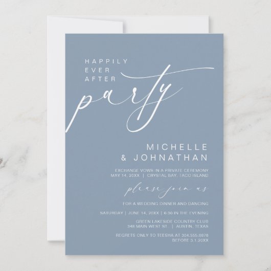 Glücklicherweise immer nach dem Abendessen Party, Einladung (Vorderseite)