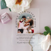 Glücklicherweise immer nach dem Arch Foto Hochzeit Acryleinladungen