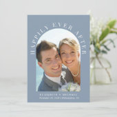 Glücklicherweise immer nach dem Arch Foto Hochzeit Ankündigung (Stehend Vorderseite)