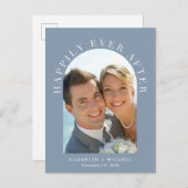 Glücklicherweise immer nach dem Arch Foto Hochzeit Ankündigungspostkarte (Vorne/Hinten)