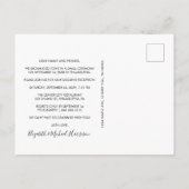 Glücklicherweise immer nach dem Arch Foto Hochzeit Ankündigungspostkarte (Rückseite)