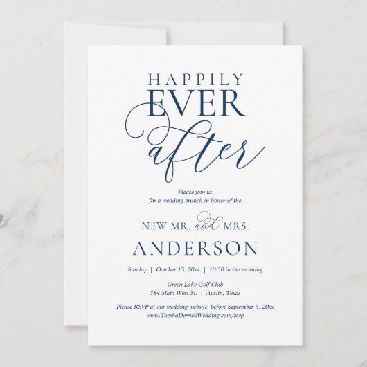 Glücklicherweise immer nach dem Brunch, Hochzeitsf Einladung (Vorderseite)
