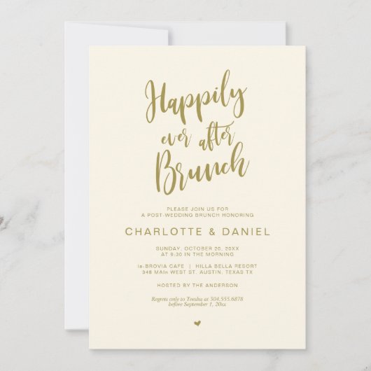 Glücklicherweise immer nach dem Brunch, Post Hochz Einladung (Vorderseite)