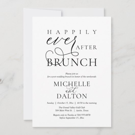 Glücklicherweise immer nach dem Brunch schöne Post Einladung (Vorderseite)
