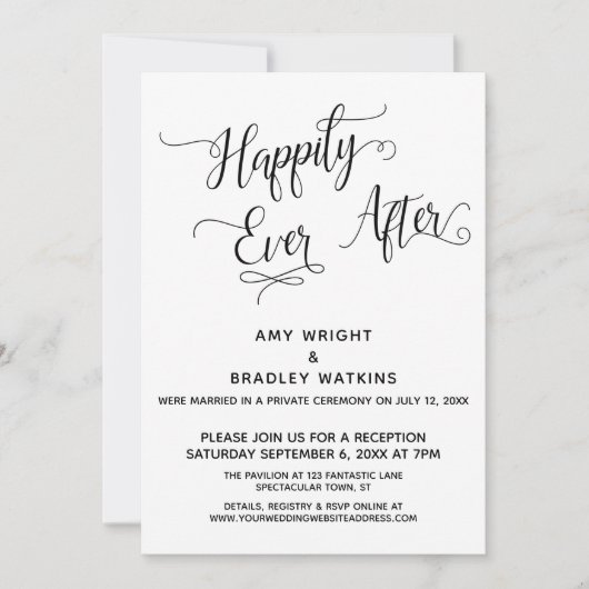 Glücklicherweise immer nach dem eleganten Empfang  Einladung (Vorderseite)