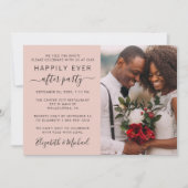 Glücklicherweise immer nach dem Foto blush Hochzei Einladung (Vorderseite)