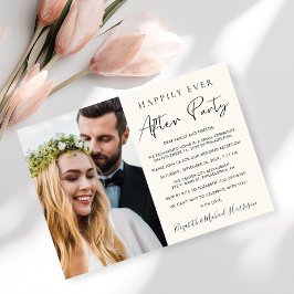 Glücklicherweise immer nach dem Foto Creme Hochzei Einladung