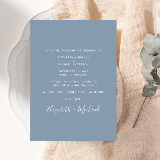 Glücklicherweise immer nach dem Foto Dusty Blue We Save The Date