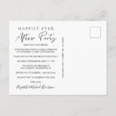 Glücklicherweise immer nach dem Foto Empfang Einladungspostkarte (Rückseite)