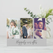 Glücklicherweise immer nach dem Foto Hochzeit Dank Dankeskarte (Stehend Vorderseite)