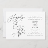 Glücklicherweise immer nach dem Foto Hochzeit Empf Einladung (Vorderseite)