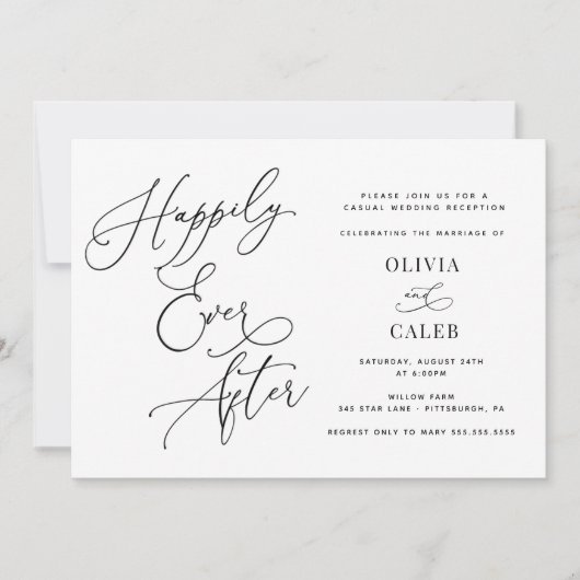 Glücklicherweise immer nach dem Foto Hochzeit Empf Einladung (Vorderseite)