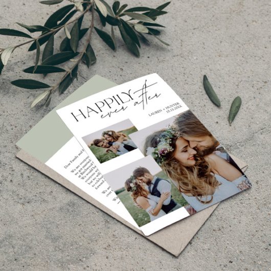 Glücklicherweise immer nach dem Foto Moderne Hochz Ankündigung