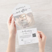 Glücklicherweise immer nach dem Foto QR Code Hochz All In One Einladung (Abreißen)