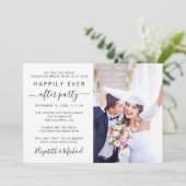 Glücklicherweise immer nach dem Foto QR Code Hochz Einladung (Stehend Vorderseite)