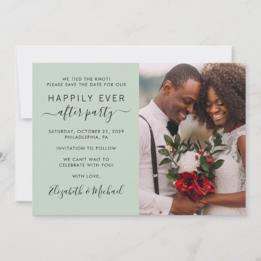 Glücklicherweise immer nach dem Foto Sage Hochzeit Save The Date (Vorderseite)