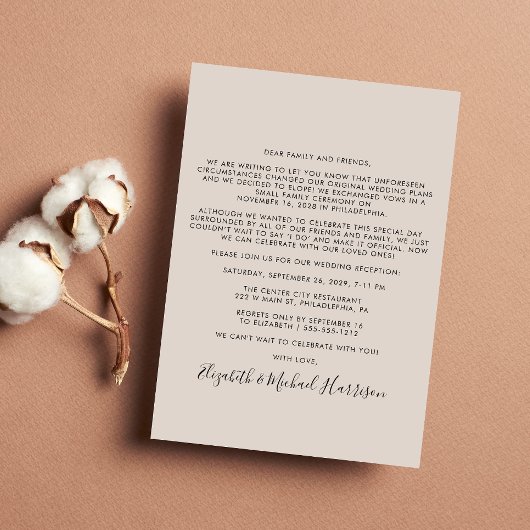 Glücklicherweise immer nach dem Foto Taupe Hochzei Einladung