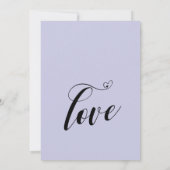 Glücklicherweise immer nach dem Herzen Lavender Em Einladung (Rückseite)