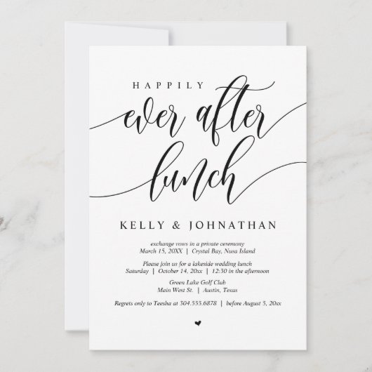 Glücklicherweise immer nach dem Hochzeitsessen Einladung (Vorderseite)