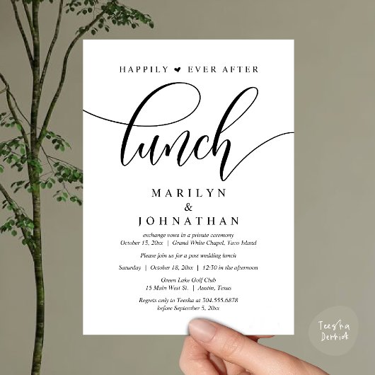 Glücklicherweise immer nach dem Mittagessen, Hochz Einladung