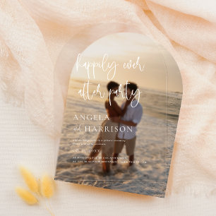 Glücklicherweise immer nach dem Party Arch Hochzei Acryleinladungen