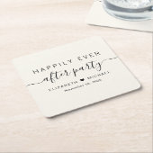 Glücklicherweise immer nach dem Party Creme Hochze Rechteckiger Pappuntersetzer (angewinkelt)