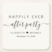 Glücklicherweise immer nach dem Party Creme Hochze Rechteckiger Pappuntersetzer (Vorderseite)