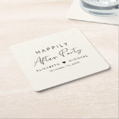 Glücklicherweise immer nach dem Party Creme Hochze Rechteckiger Pappuntersetzer (angewinkelt)
