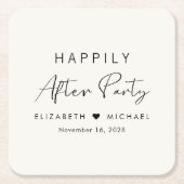 Glücklicherweise immer nach dem Party Creme Hochze Rechteckiger Pappuntersetzer (Vorderseite)