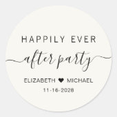Glücklicherweise immer nach dem Party Creme Hochze Runder Aufkleber (Vorderseite)
