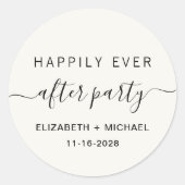 Glücklicherweise immer nach dem Party Creme Hochze Runder Aufkleber (Vorderseite)