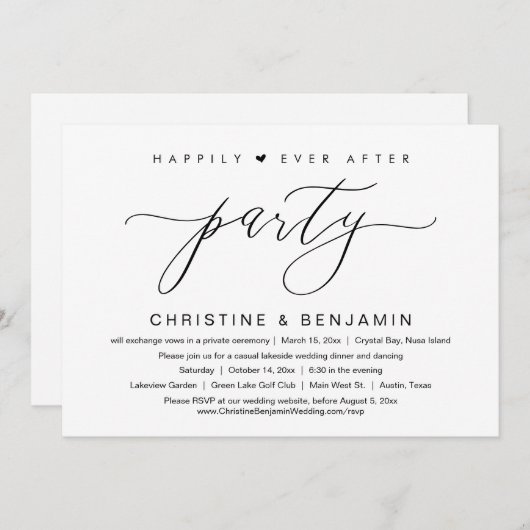 Glücklicherweise immer nach dem Party, der Entfalt Einladung (Vorne/Hinten)