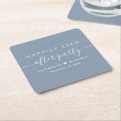 Glücklicherweise immer nach dem Party Dusty Blue W Rechteckiger Pappuntersetzer (angewinkelt)