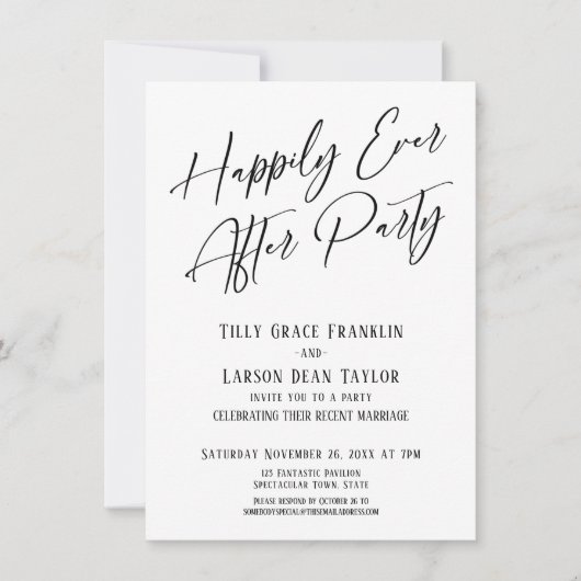 Glücklicherweise immer nach dem Party Elegant Mode Einladung (Vorderseite)