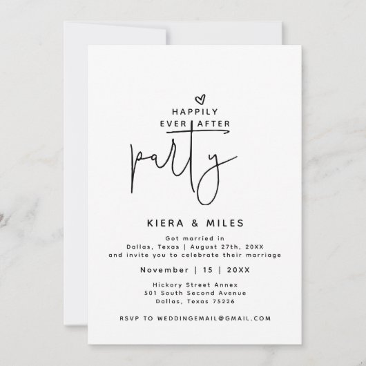 Glücklicherweise immer nach dem Party Empfang nur Einladung (Vorderseite)